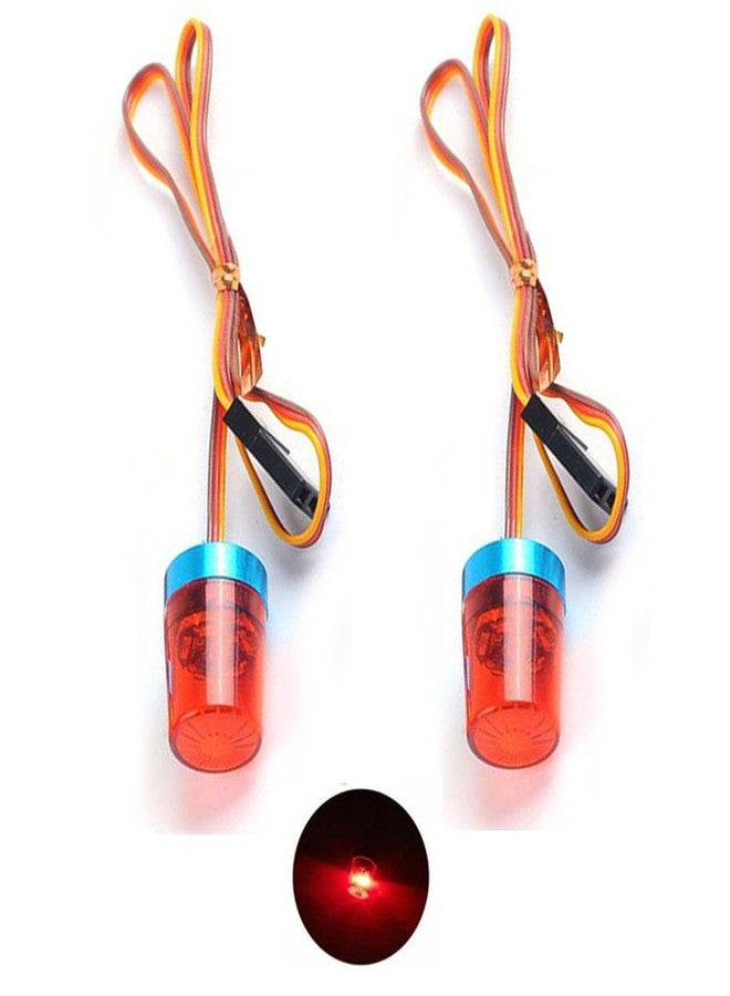 Chanmoo 1/10 1/14 RC Car Led Flash Lights Police OD 9MM Multi-Function 360 Degree Rotating Flashing Lamp for Off Road Car Tractor Truck 2PCS (Red OD9mm) - Image 1